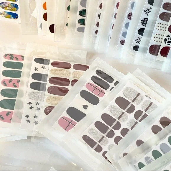 HUGE LOT 50+ Unopened Nail Polish Wraps Strips Stamps Rhinestones